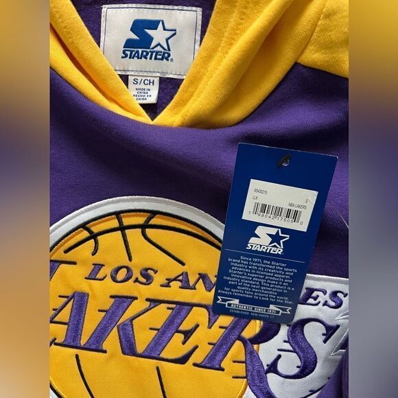 Starter Los Angeles Lakers Hockey Purple Pullover Hoodie Sweatshirt - Picture 2 of 7